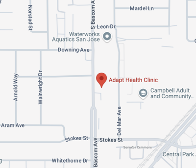 Map to Adapt Health Clinic in San Jose, CA, 95128